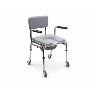 Extra Height Commode Chair Flip Down | Armrest Support for Elderly Patients