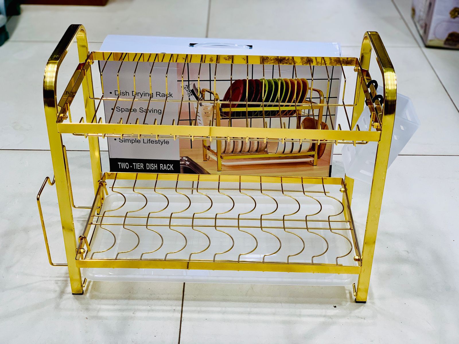 Door-Type Double-Layer Dish Rack (Flat Wire Style) (2 layer)