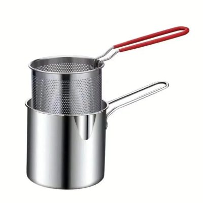 Stainless steel deep frying pot