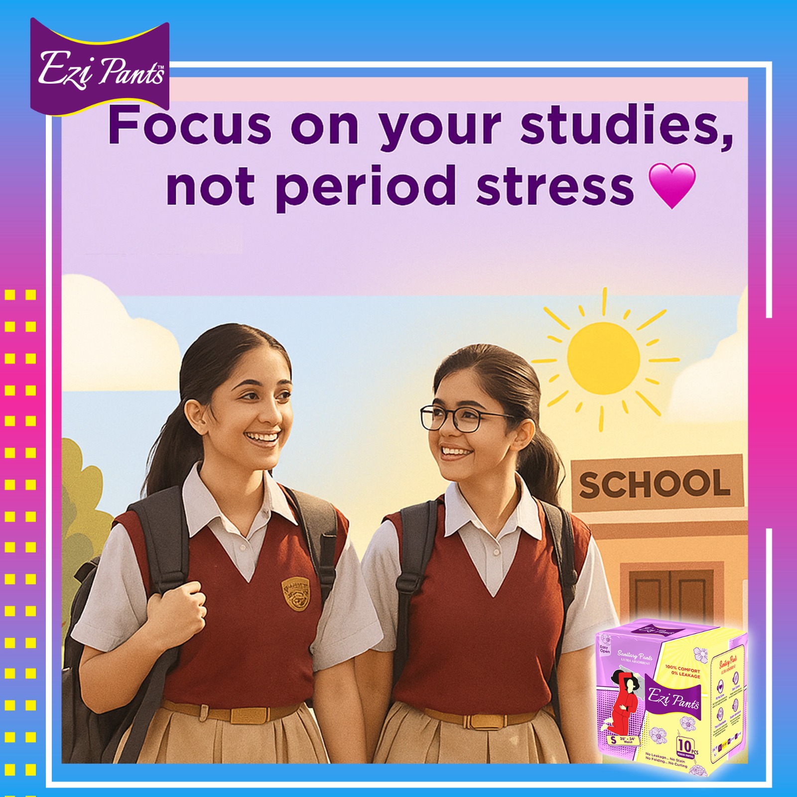 EziPants – Pakistan’s 1st Sanitary Pant Brand | Disposable Period Pants | 12-Hour Leak Protection | Pack of 10 - Image 3