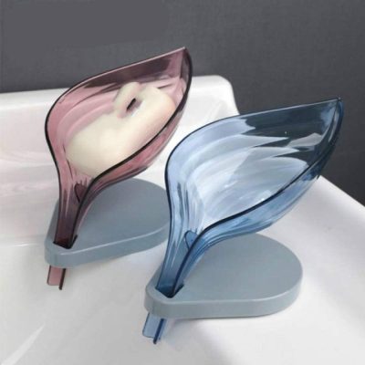 1Pc Leaf Shape Soap Holder Dish Tray (Colour random)