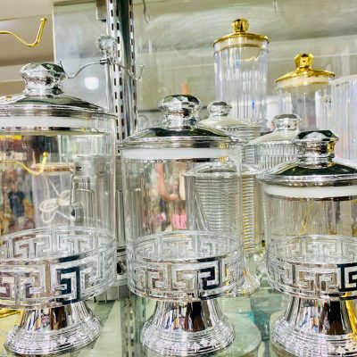 3Pcs Silver Acrylic Jar