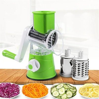 3-in-1 Tabletop Drum Grater & Slicer – Manual Rotary