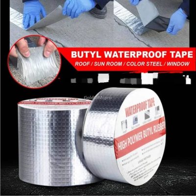 Waterproof trap tape, aluminum foil self-adhesive tape, color steel tile roof repair(3 meter)
