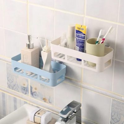 Wall-mounted Storage Rack, Stick-up Wall Sucker Plastic Organizer