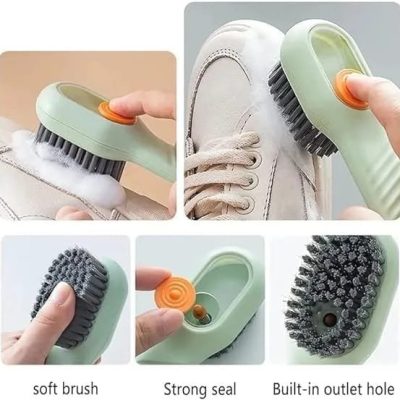 Cleaning Tools Multifunctional Liquid Shoe Brush with Liquid Box, Adding Liquid Filled Brush with Soap Dispenser
