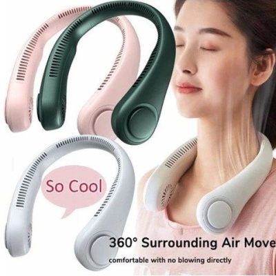 Portable Neck Fan Rechargeable 3 Speed Neck Air Cooler Super